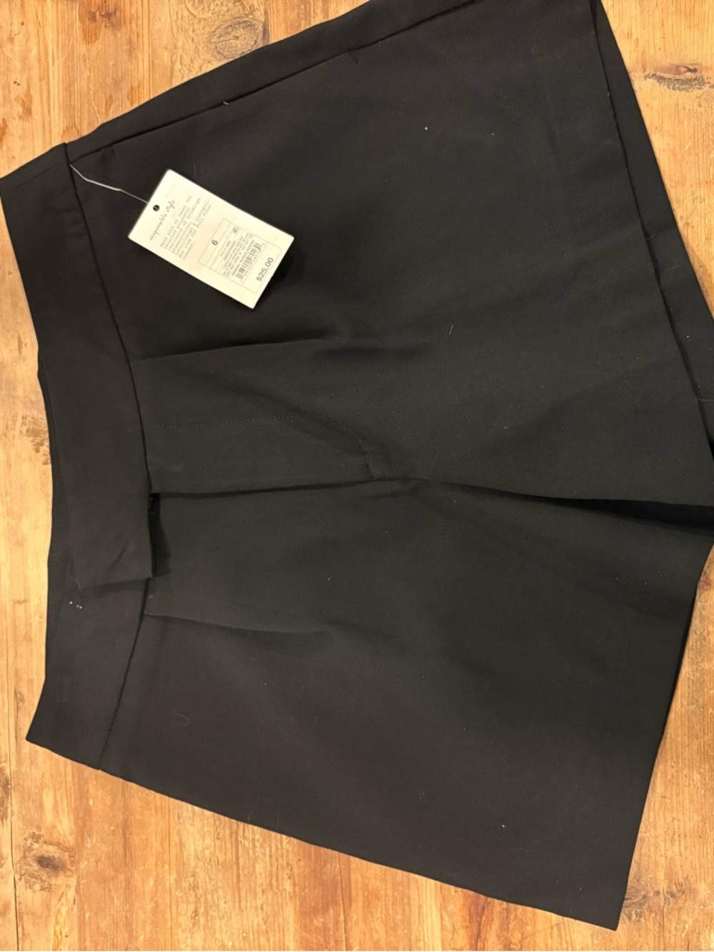 Black Pleated shorts with Tag